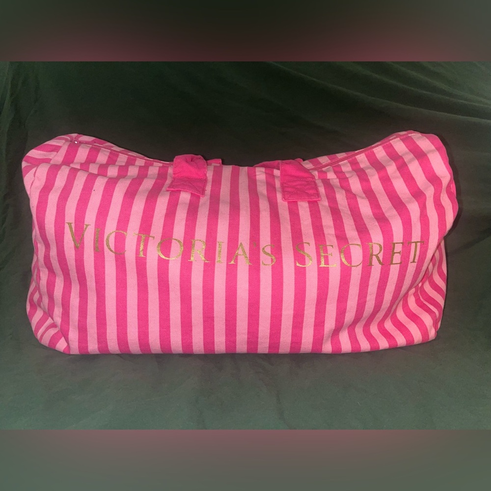 Victoria's Secret Pink Striped Travel Bag